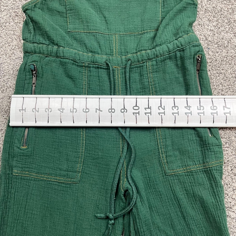 Urban Outfitters Jumpsuit Womens XS Green Gauze Wide Leg Overalls relaxed Boho - Picture 7 of 10